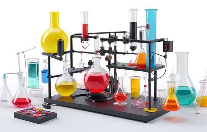 Chemical Lab Equipment Kit 3D Design Model Illustration